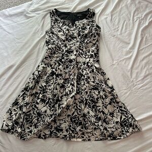 black and white floral dress